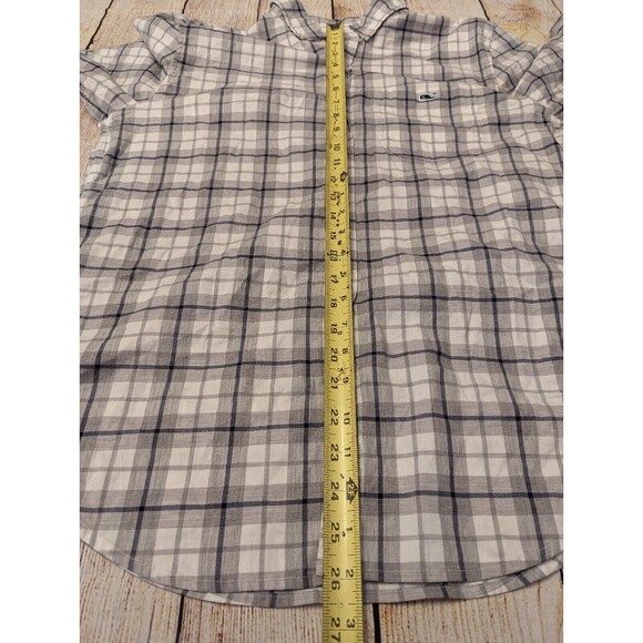 VINEYARD VINES Plaid Slim Fit Tucker Shirt Mens M Blue / Gray / White - Picture 8 of 8